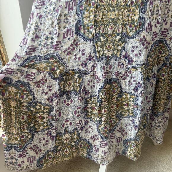 RAGA Boho Halter Maxi Dress Crinkle Viscose Festival Bohemian Medallion Hippie M - Picture 3 of 6